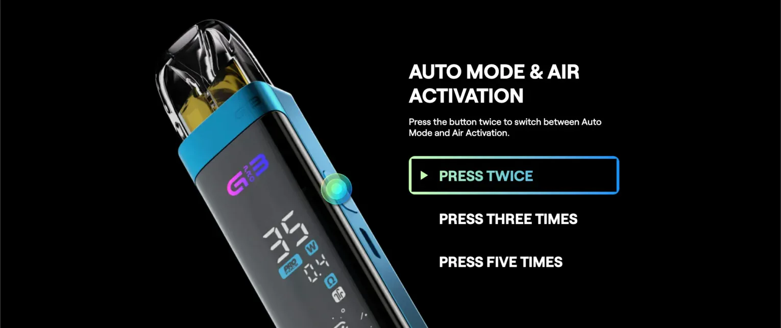 UWELL CALIBURN G3 PRO KIT AUTO MODE: AIR ACTIVATION
